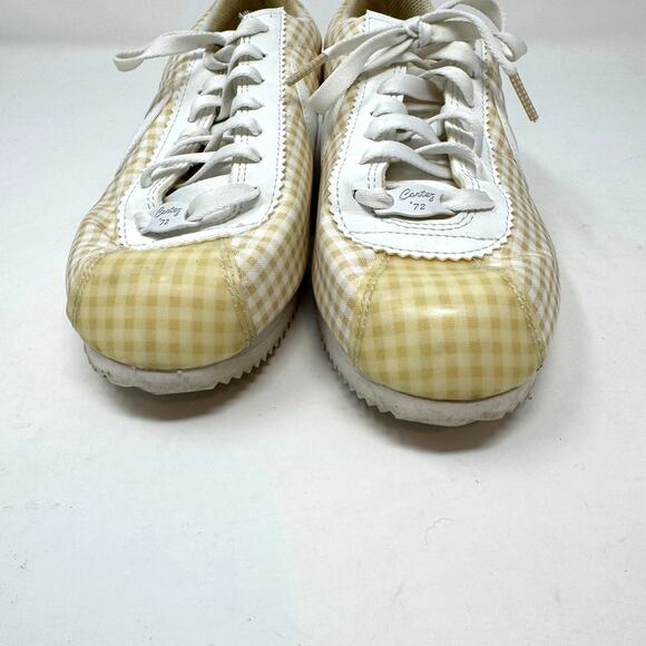 Nike Cortez QS Tan Gingham Sneakers Shoes Womens 10 Check Normcore Preppy Retro - Picture 3 of 9
